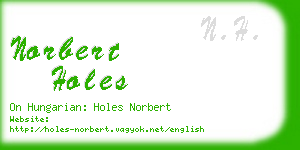 norbert holes business card